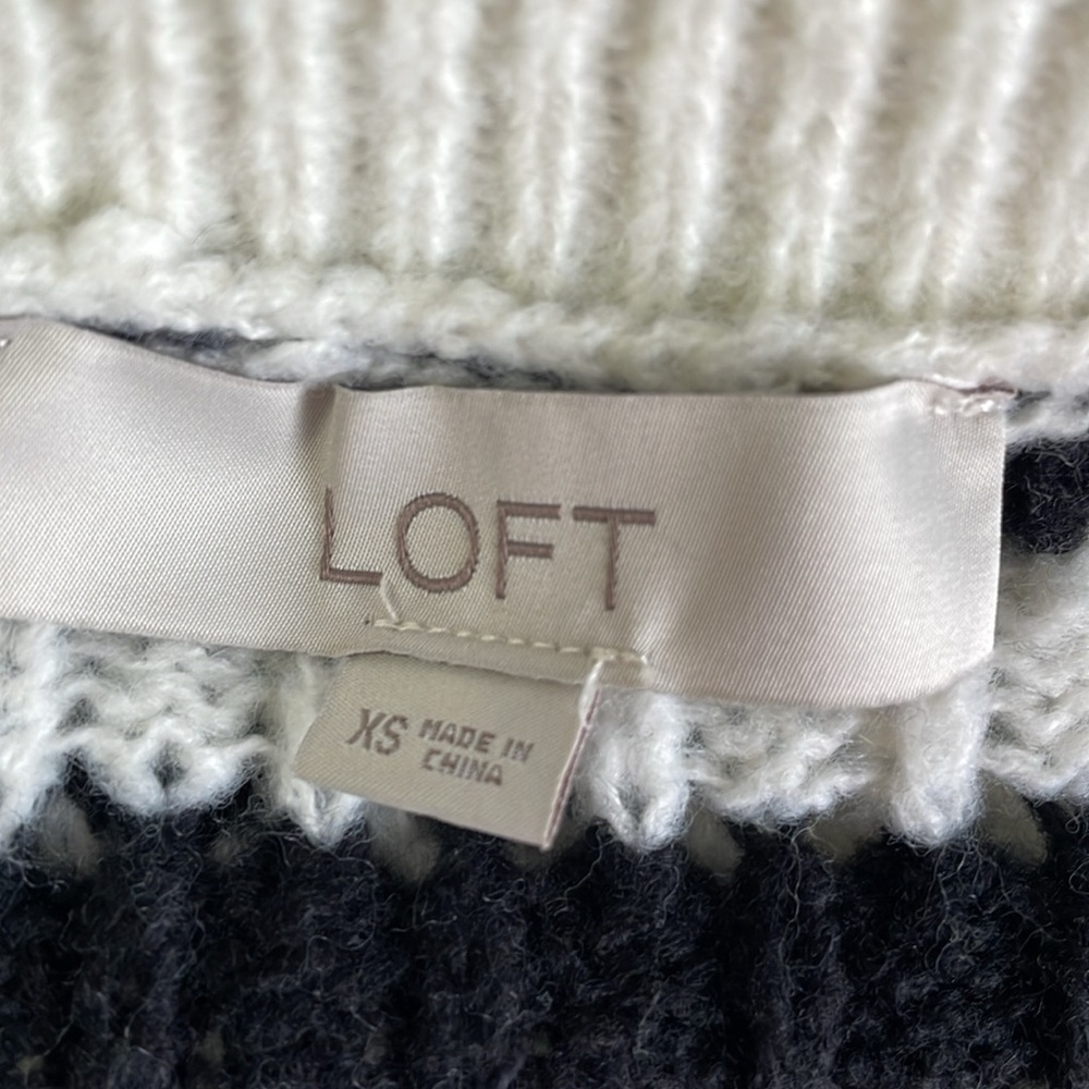 Loft Striped Shoulder Ruffle Sweater - Picture 7 of 9